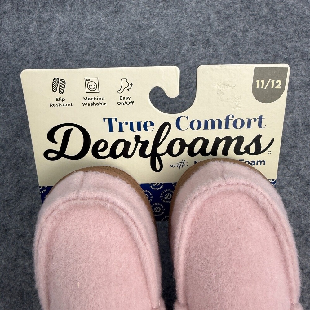 Dearfoams True Comfort Slippers Youth Girl Size 11/12 Pink Slip On Cozy Warm NEW - Picture 3 of 8